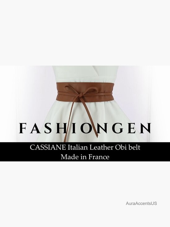 Italian Leather Wide Obi Belt - Genuine Cowhide 3.5\